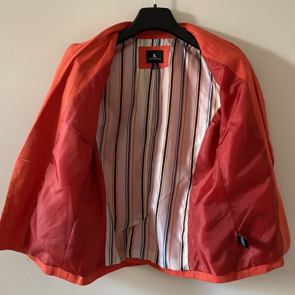 Blazer Jules & Leopard 30% linen blend lined jacket padded shoulders - Picture 5 of 15